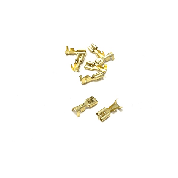 (image for) 4.8mm Female Brass Spade Terminal With Locking Tab