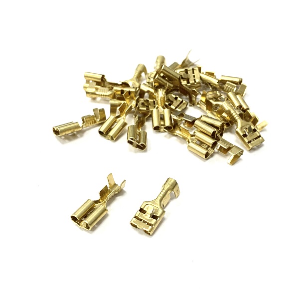 (image for) 6.3mm Brass Female Lucar Spade Terminals With Locking Tag