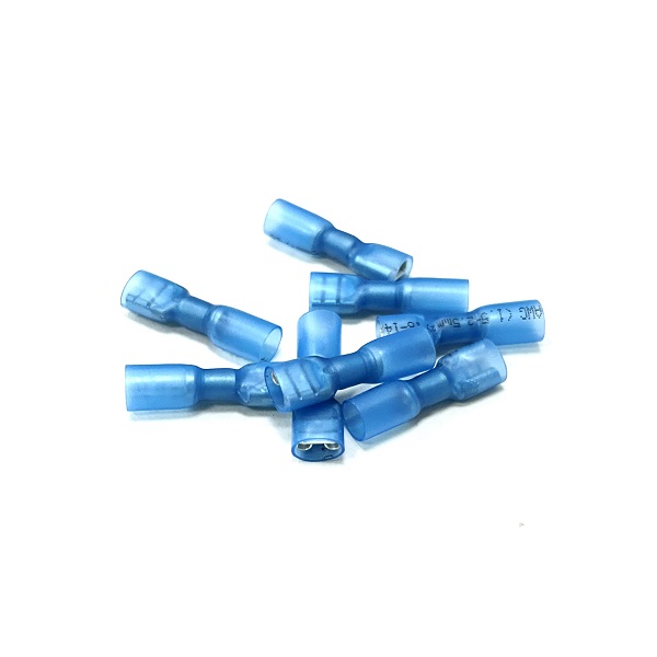 (image for) Blue Heat Shrink Female Spade Terminal - 6.4mm Fully Insulated