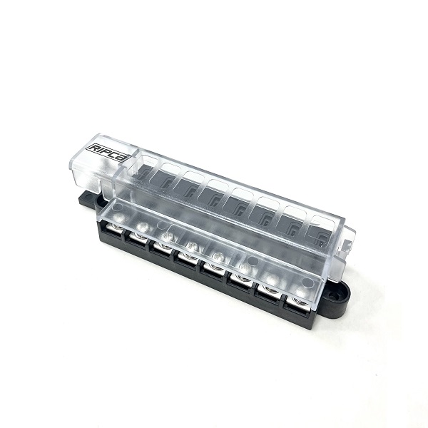 (image for) 8 Way Blade Fuse Box With Bus Bar & Clip On Cover