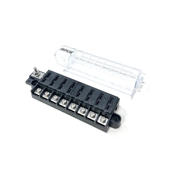 (image for) 8 Way Blade Fuse Box With Bus Bar & Clip On Cover