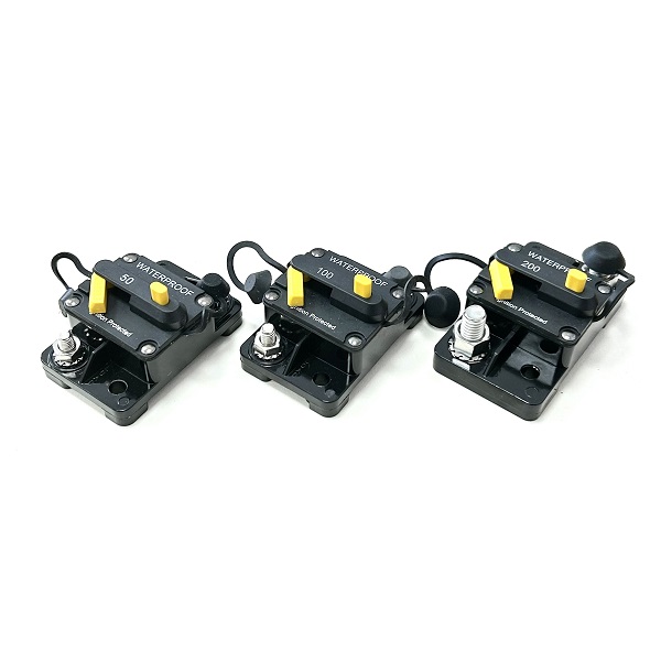 (image for) Surface Mount Switchable Circuit Breaker 12-48Vdc - Bolt On Terminals