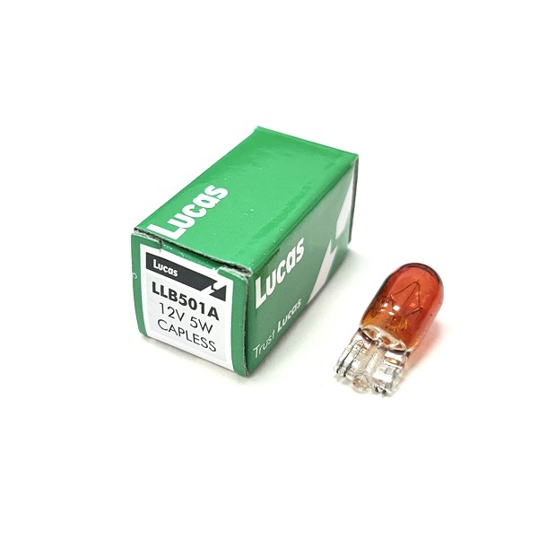 (image for) Lucas LLB501A - Capless W2.1 x 9.5d 5W Amber Bulb