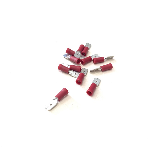 (image for) Pre Insulated Male Spade Terminals - 6.3mm - Red