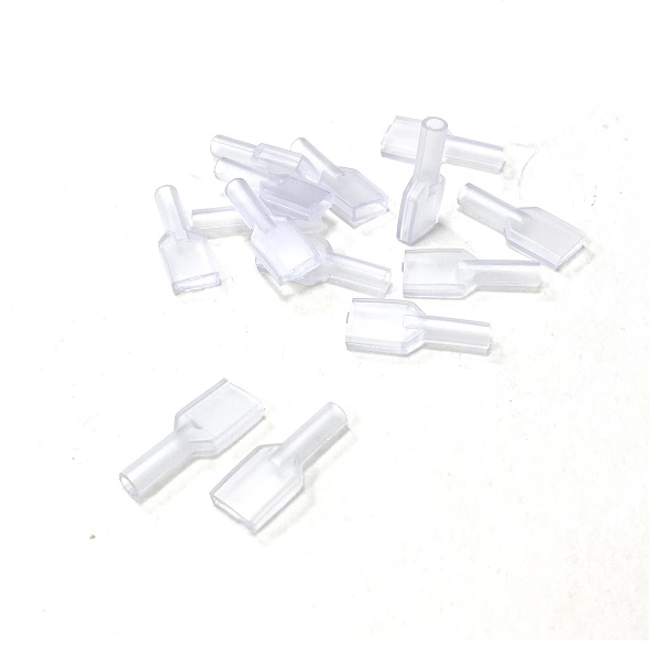(image for) Soft PVC 6.3mm Spade Terminal Covers - Round Cable Entry
